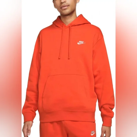 Nike Men's 100% Cotton Orange Hoodie Size Small - Picture 1 of 6